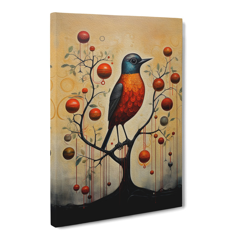 Robin Bird Contemporary - Wrapped Canvas, 60cm H x 40cm W x 3cm D