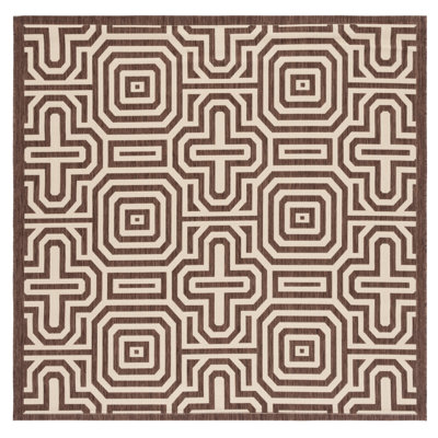 Arneshia Geometric Beige/Natural Indoor/Outdoor Area Rug