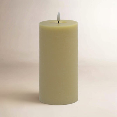 Large Champagne Flameless Pillar Candle