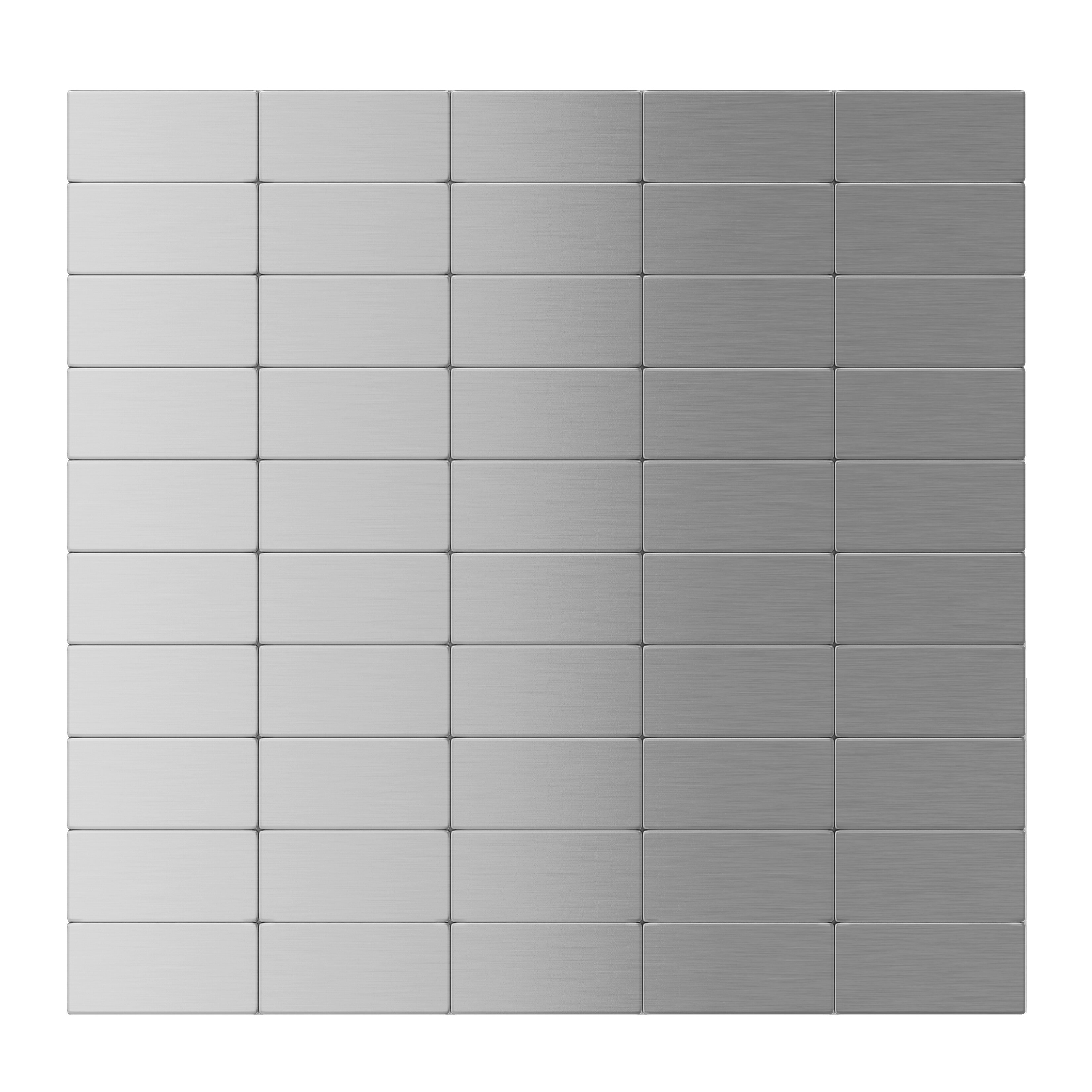 SpeedTiles Subway Peel and Stick 6-Pack Silver Stainless Steel 12-in x 12-in Brushed Metal Brick Peel-and-Stick Wall Tile