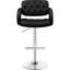 Tabouret de bar moderne noir avec base en contreplaqué réglable pour un look de salle à manger