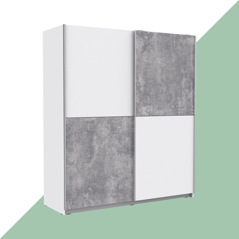 Armoire Anglers, Blanc / Gris foncé