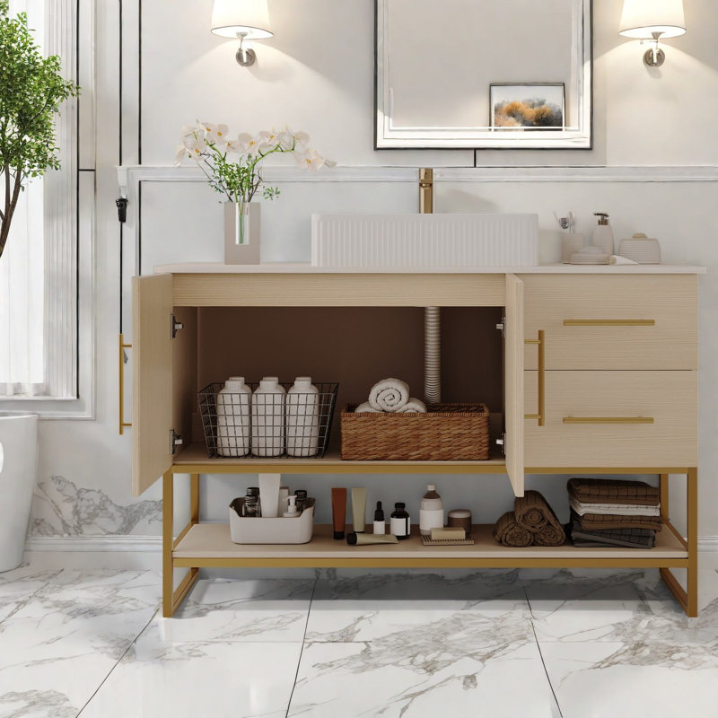 dans les meubles-lavabos modernes (doit inclure le meuble-lavabo et le lavabo) avec rangement