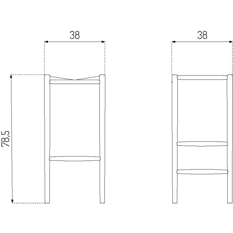 J164C by Jørgen Bækmark, Bar Stool (31"Seat Height), Black