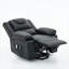 Fauteuil inclinable noir en polyuréthane chauffant et massant à télécommande pour personnes âgées-993562142