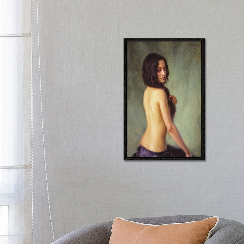 Brunette by Serguei Zlenko - Gallery-Wrapped Canvas Giclée on Canvas, 66.04 cm H x 45.72 cm W, Black Framed