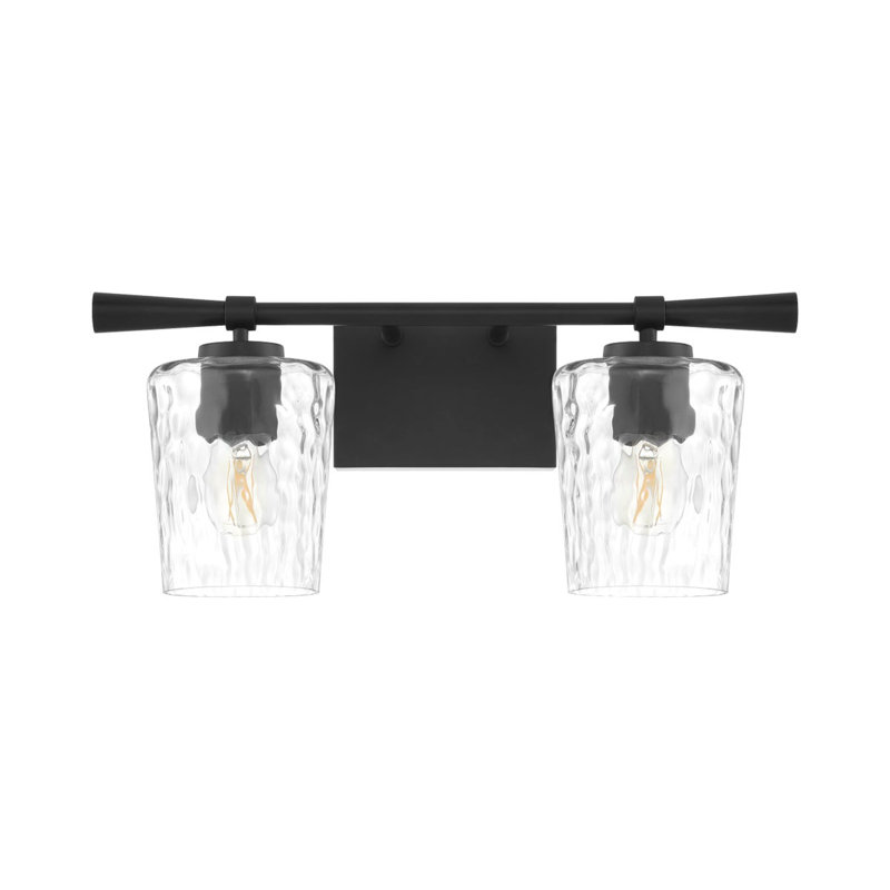 Éclairage pour meuble-lavabo à 2 lumières Bodan, Noir mat