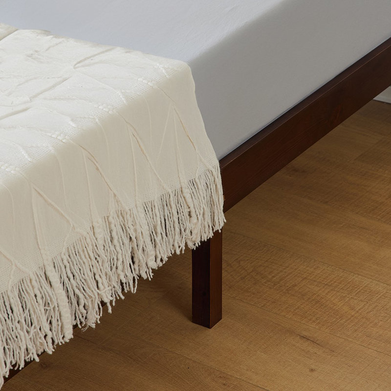 Basic Wooden Bed Frame, Brown, Full / Double