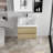 30" Floating Bathroom Vanity Modern Wall-Mounted Single Vanity with Integrated Resin Top, 2 Soft Close Drawers, Full Assembly-115664282-115664283