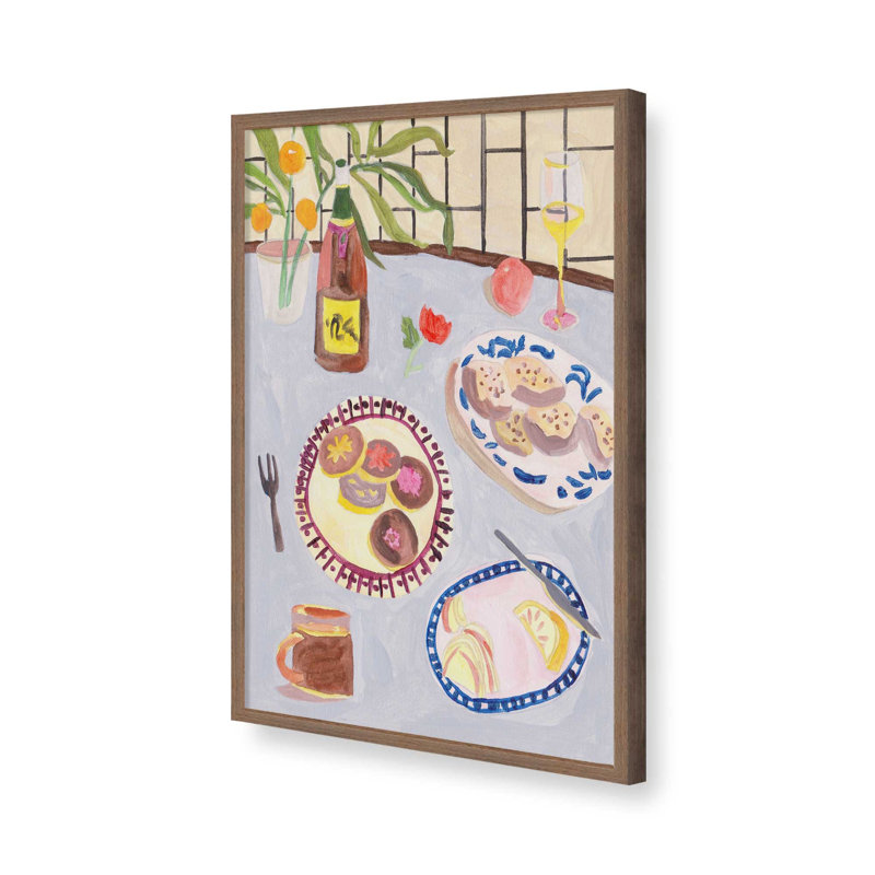 «Bites and Sips I» par Melissa Wang, reproduction d'art sur toile, Impression sur cadre ouvert sans papier mat, Brun