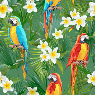 «Tropical Parrots» par Annasivak - peinture sur toile tendue