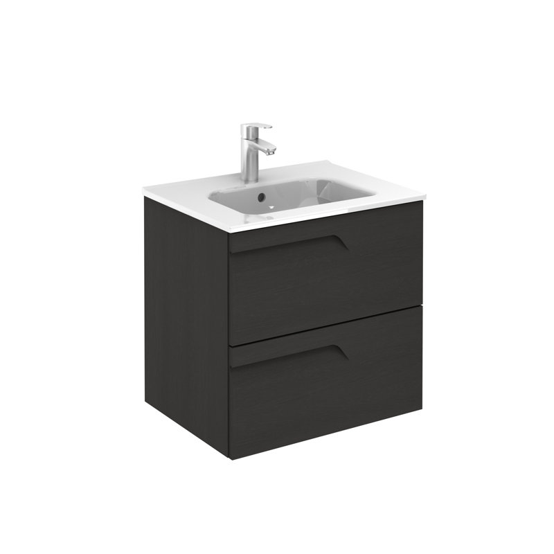 Alejandro 24'' Single Bathroom Vanity with Top, Nature Gray