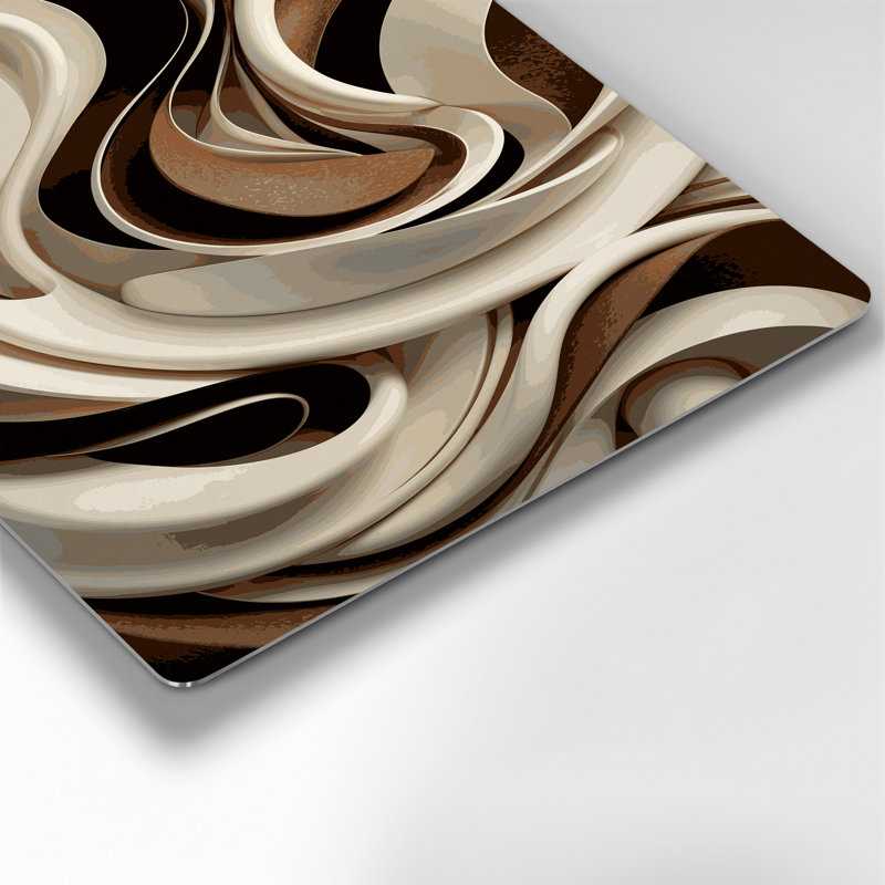 Biomorphic Abstraction 72 Beige Metal Wall Art, 8" H x 10" W