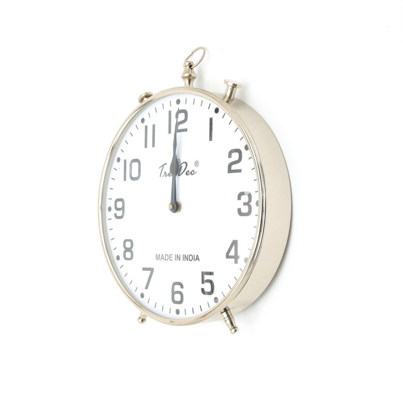 Decorative & Classic Aluminium Silver Table Clock-Desk Clock