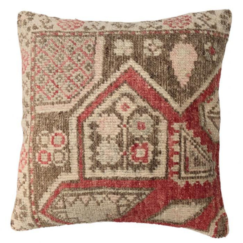 Wool Square Pillow Cover & Insert, Cream Abstract