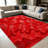 1PC bright red wavy textured abstract area rugs for Living Room, Soft and Comfortable, Suitable for all seasons, easy-to-maintain, machine washable Indoor floor mat, Under Table Farmhouse suitable for dining table, bedroom bedside, entryway, kitchen-129934933