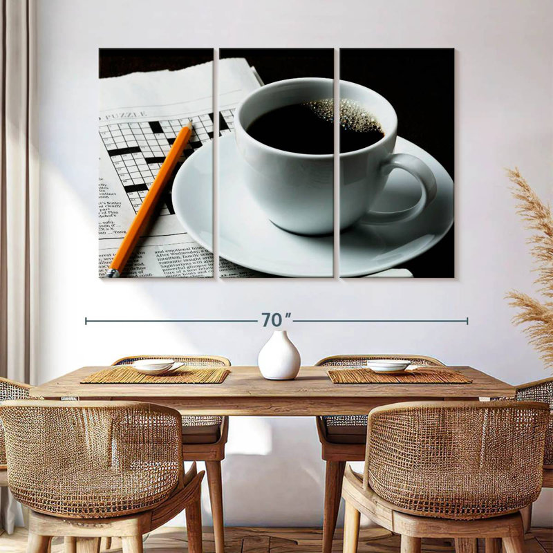Yarlin Crossword Puzzle And Coffee, 42" H x 65" W