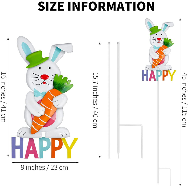 Ensemble de piquets de jardin 2 pièces Joyeuses Pâques