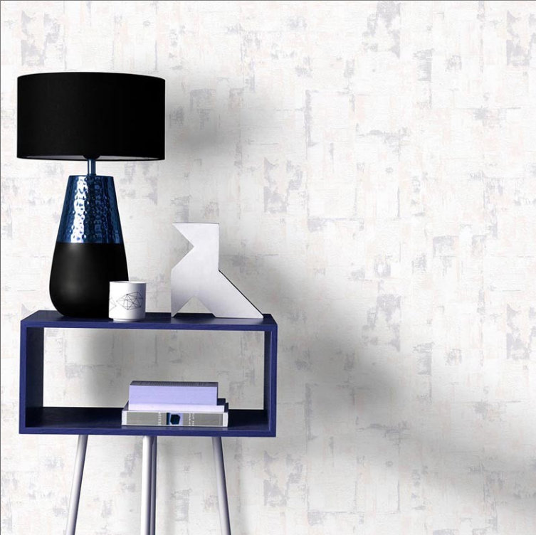 Rouleau de papier peint, Blanc / gris
