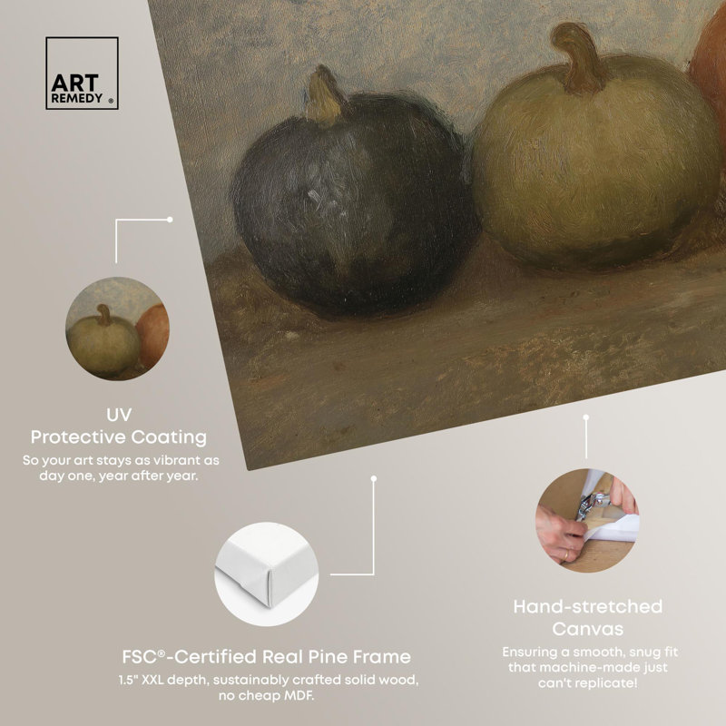 Multicolor Pumpkins Canvas Fall Wall Art, 15" x 10"