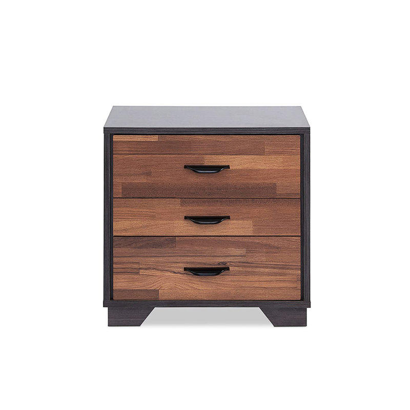 Table de chevet 3 en noyer et finition - Pièce élémentaire rectangulaire polyvalente au choix pour le salon
