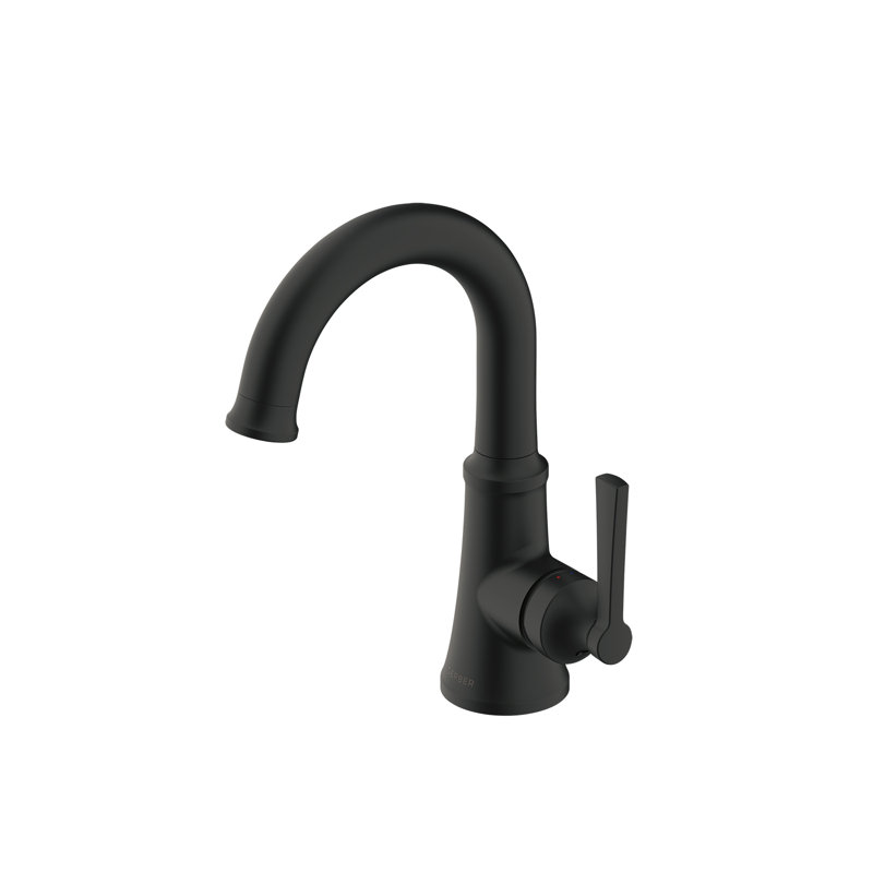Robinet de salle de bain à poignée simple Gerber Northerly avec drain tactile 50/50, noir lustré, robinet à commande latérale de 1,2 gallon par minute - Conception traditionnelle, installation facile à 1 trou en noir satiné