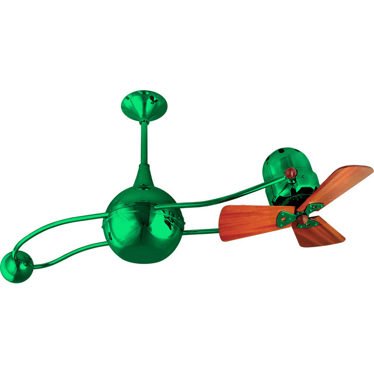 Brisa 2000 - Rotational Ceiling Fan - Brushed Copper Finish - Mahogany Tone Blades