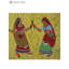 Peinture de Dandiya Raas Batik faite à la main - art de danse folklorique indienne sur coton, décoration murale vibrante, décoration intérieure