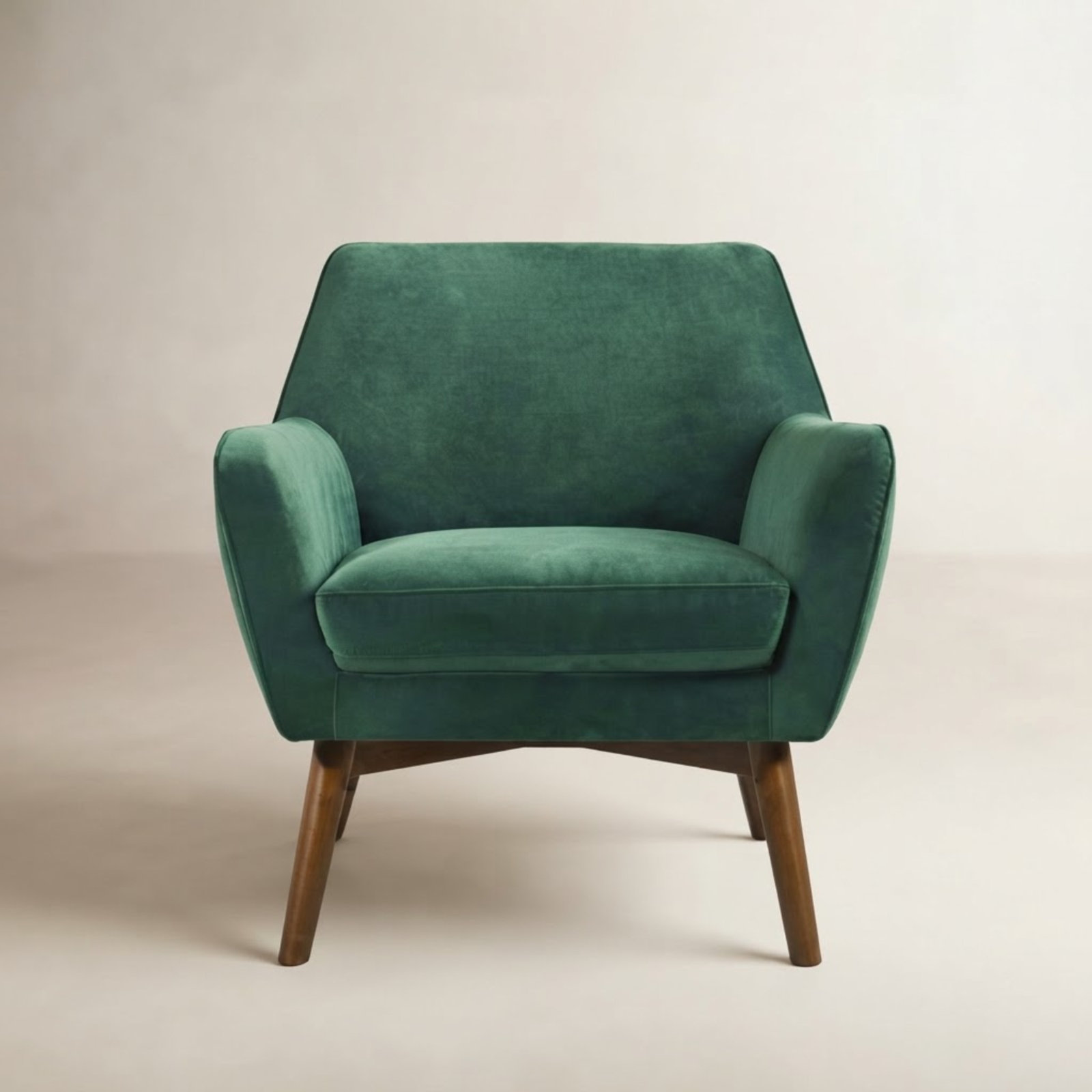 Ahrens Accent Chair, Forrest Green Velvet