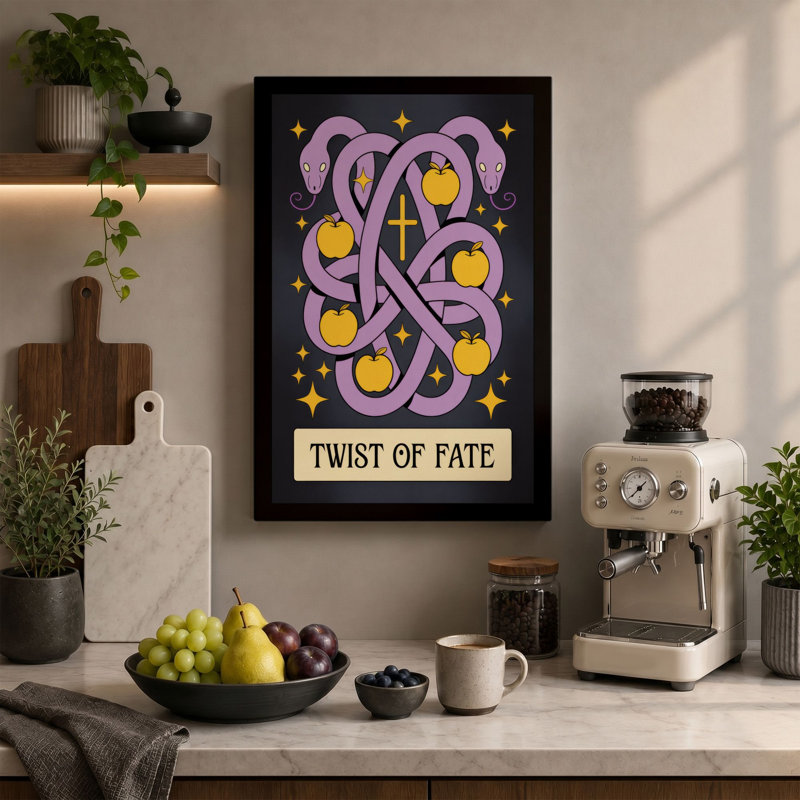 Twist of Fate Mystical - Wrapped Canvas, 36x24 - 91.4 x 61.0 cm, Taupe Border