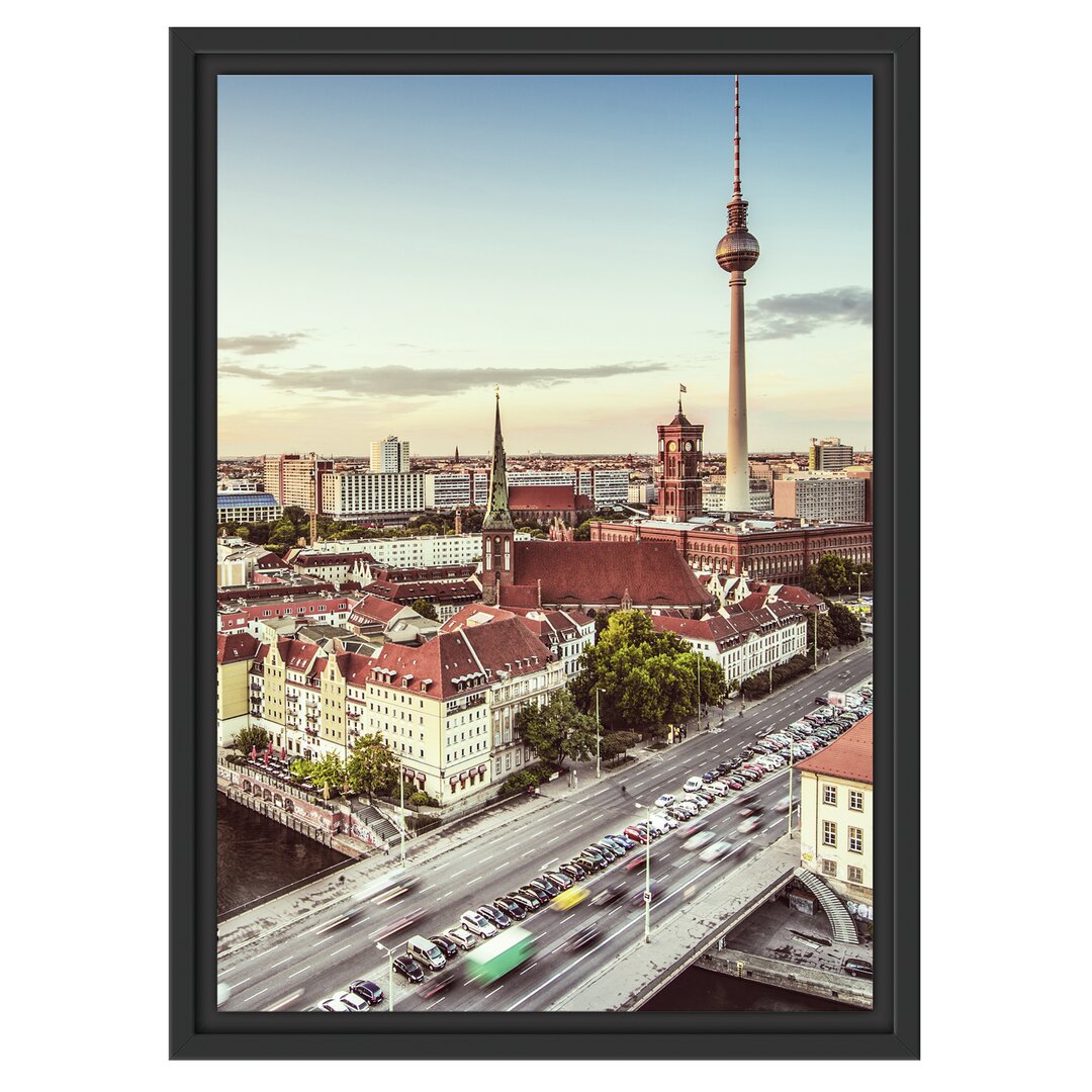 Gerahmtes Wandbild Skyline von Berlin