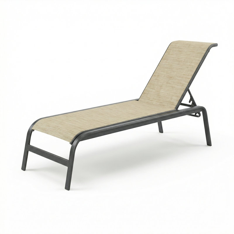 Windward Outdoor Anna Maria Chaise, Natural Sling/Anthracite