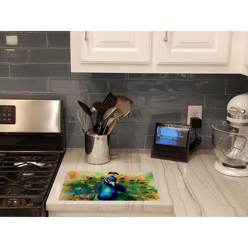 Peacock Glass Cutting Board