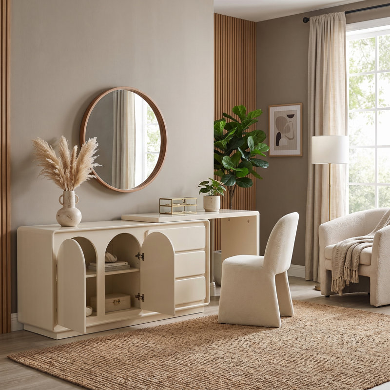 Meuble-lavabo extensible pour chambre à coucher avec 3 tiroirs et 2 portes Modern