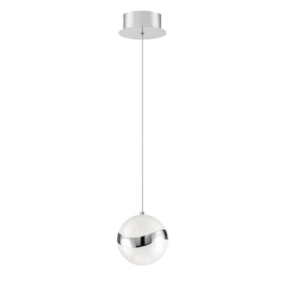 Luminaire suspendu moderne à 1 lumière DEL avec globe en acrylique Mystyke - réglable, à intensité variable, 3000K