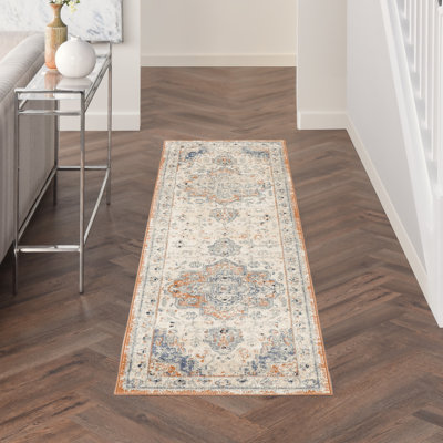 Nourison Essentials Persian Beige/Blue Indoor/Outdoor Area Rug