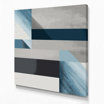 Minimalisme 44, art mural bleu sur toile