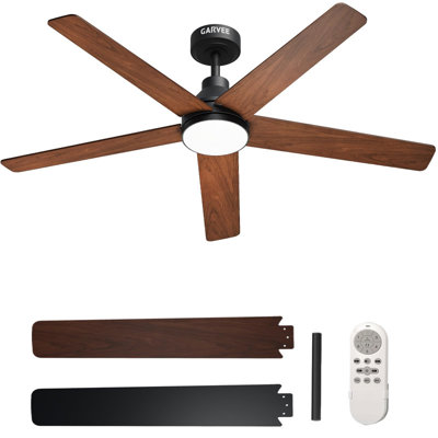 42" Ceiling Fan with Dimmable LED Light & Remote, Quiet DC Motor for Bedrooms