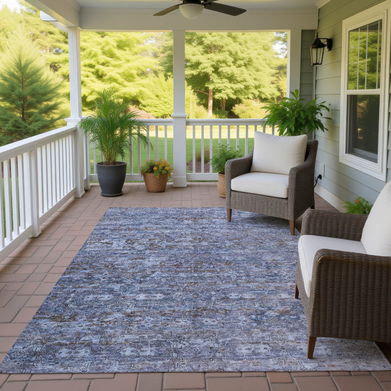 Machine Washable Indoor/Outdoor Chantille ACN2324 Ikat Rug, Rectangle 8' x 10'
