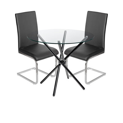 Bilston 2 -Person Glass Dining Set