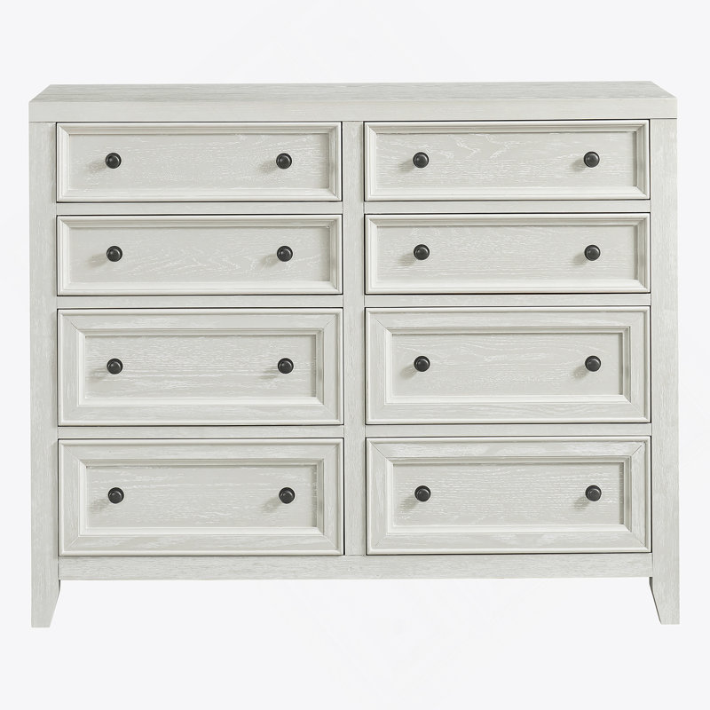 Commode horizontale à 8 tiroirs, Blanc