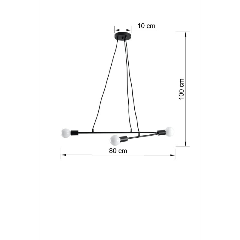 Dwain 3 - Light Black Cluster Pendant