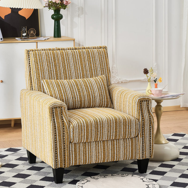 Fauteuil d'appoint rembourré l 32,4 po, Jaune