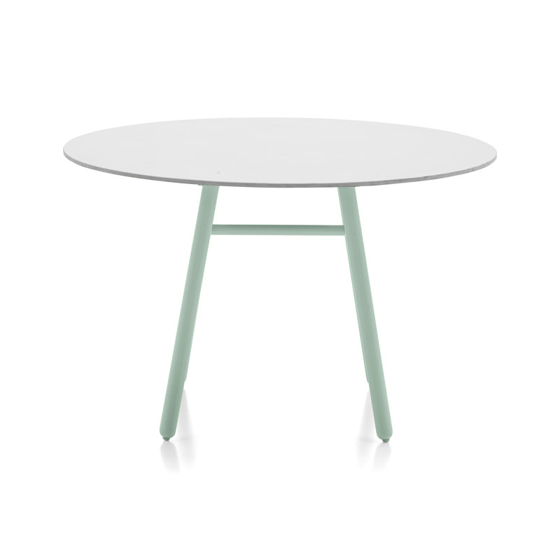 Yo! Bistro Table with Metal Legs, Slate White, Matt Thyme Green