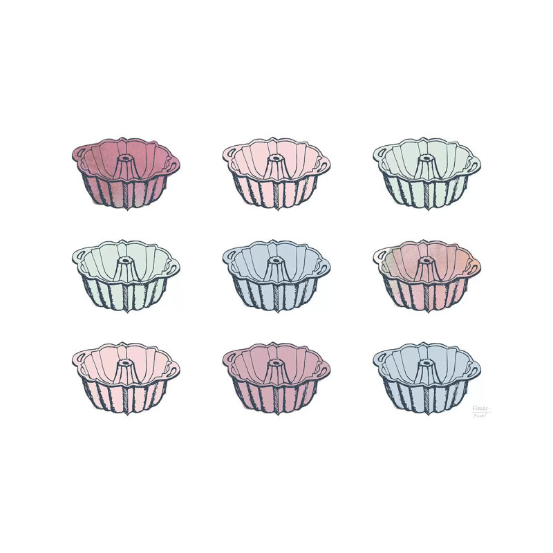 Fluted Cake Pans by Statement Goods - Gallery-Wrapped Canvas Giclée on Canvas, 20.32 cm H x 30.48 cm W, Canvas