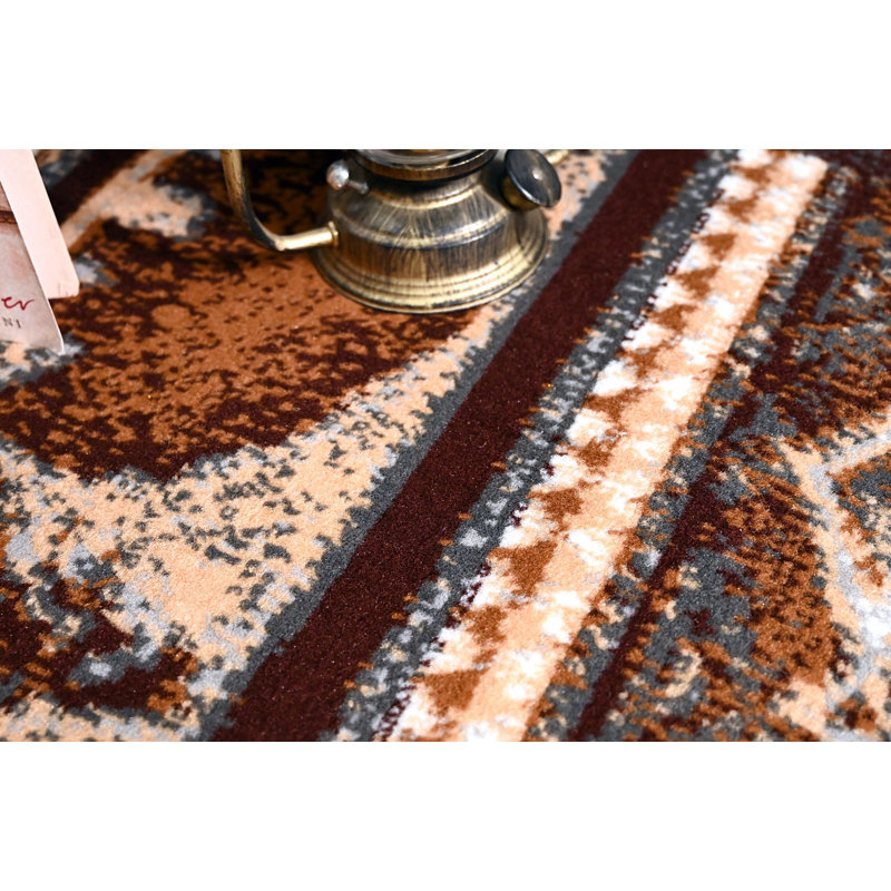 Tapis brun clair / gris, Tapis de couloir 2 pi x 4 pi