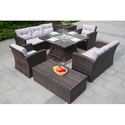 6 - Person Patio Conversation Set with Cushions