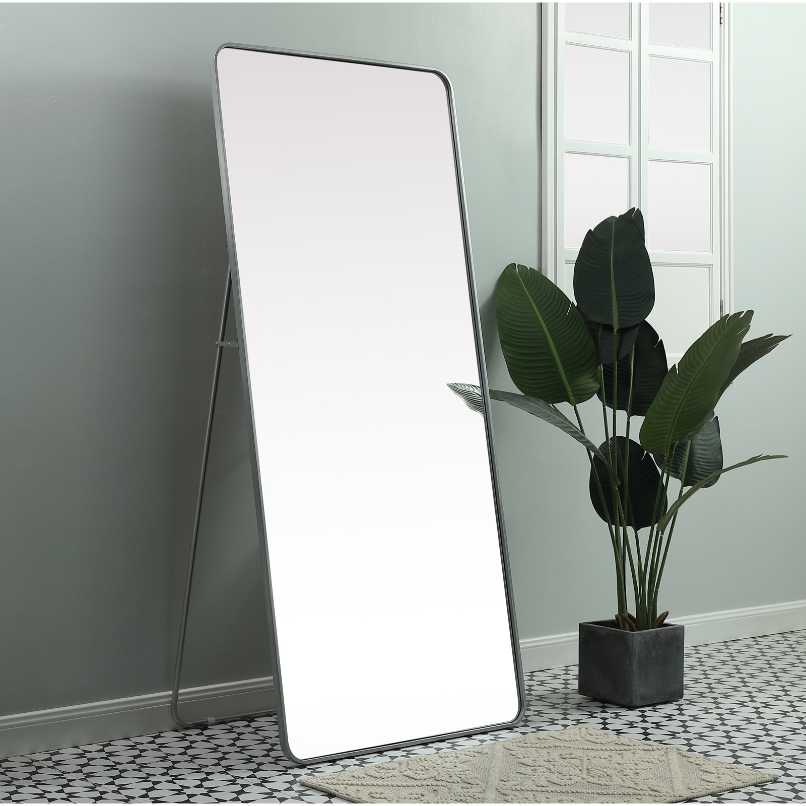 Sabine Full-Length Mirror, Silver, 72" x 32"