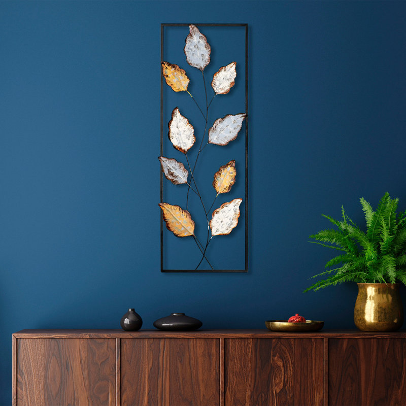Handmade Decorative Metal Wall Accessory, 12.6 x 35.4 inches | 100% Metal, Thickness: 0.06 inches | Unique Hand-Painted Design, Perfect for Home Decor | Versatile Wall Hanging with Distinctive Color Variations