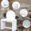 Meuble-lavabo blanc de 39 po avec miroir et tiroir pour la chambre à coucher. Bords et esthétique incurvés. Produits de beauté avec beaucoup de rangement. Matériau confortable. Installation facile et rapide